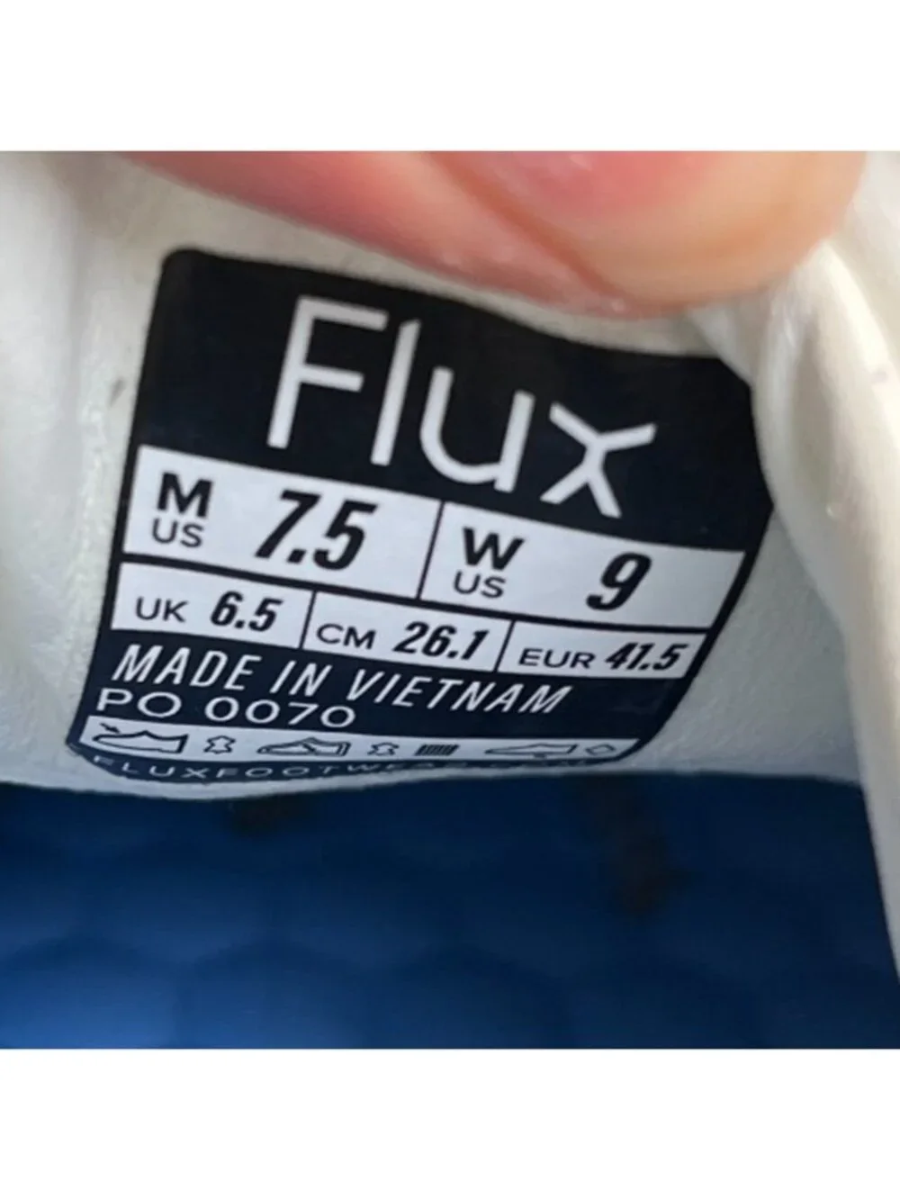Flux Footwear Adapt Leather Trainer White Womens Size 9 Athletic Shoes Sneakers